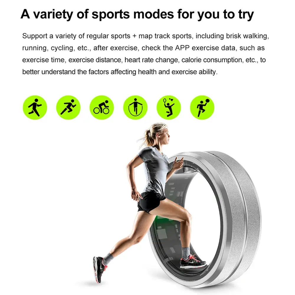 2024 New Smart Ring Men Women Heart Rate Blood Oxygen Sleep Health Monitor GPS Sports Fitness Tracker Waterproof For Android IOS - SlimmingHut