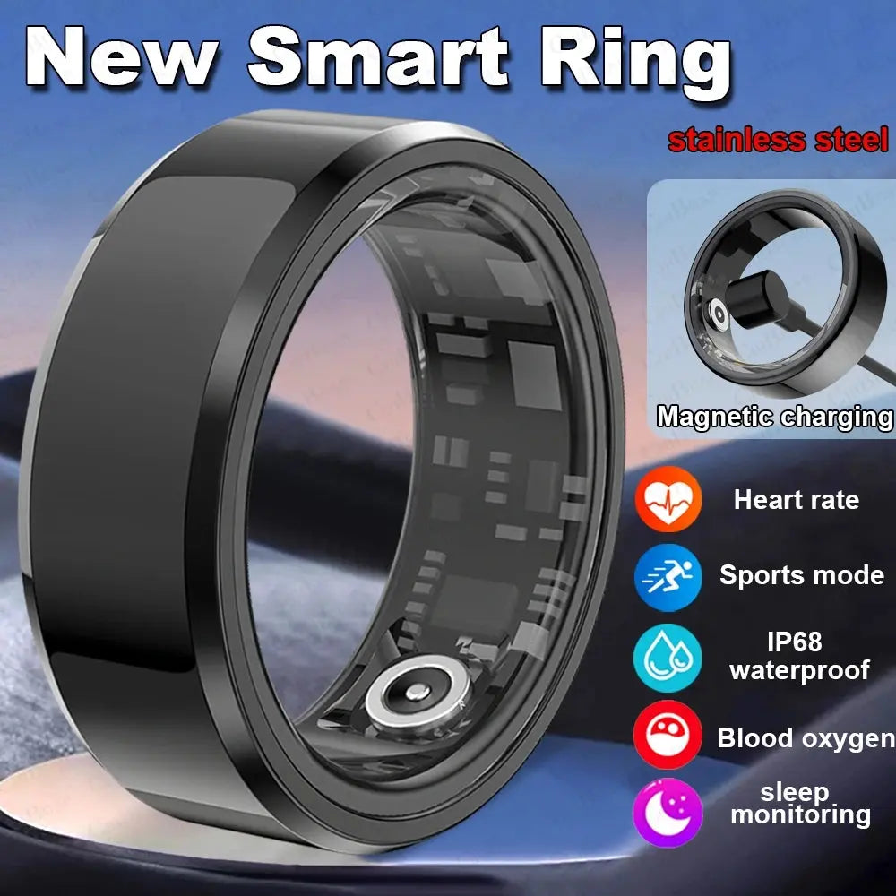 2024 New Smart Ring Men Women Heart Rate Blood Oxygen Sleep Health Monitor GPS Sports Fitness Tracker Waterproof For Android IOS - SlimmingHut