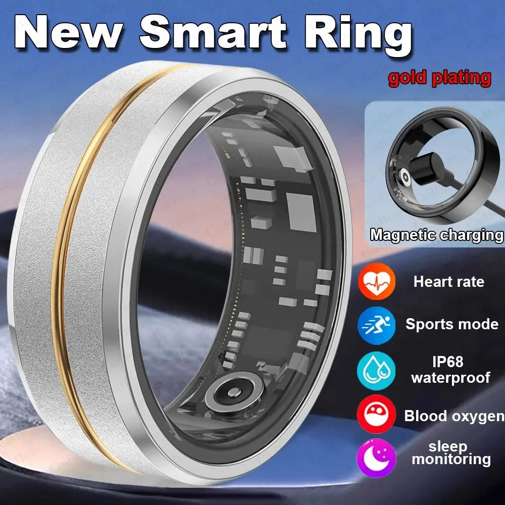 2024 New Smart Ring Men Women Heart Rate Blood Oxygen Sleep Health Monitor GPS Sports Fitness Tracker Waterproof For Android IOS - SlimmingHut