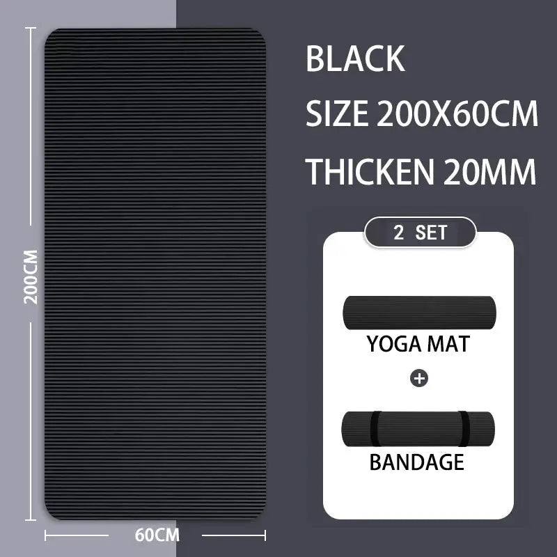 15MM//20MM Thick Non-slip Yoga Mat High-density Sports Fitness Mat Home Sports Pilates Gymnastics Exercise Gymnastics - SlimmingHut