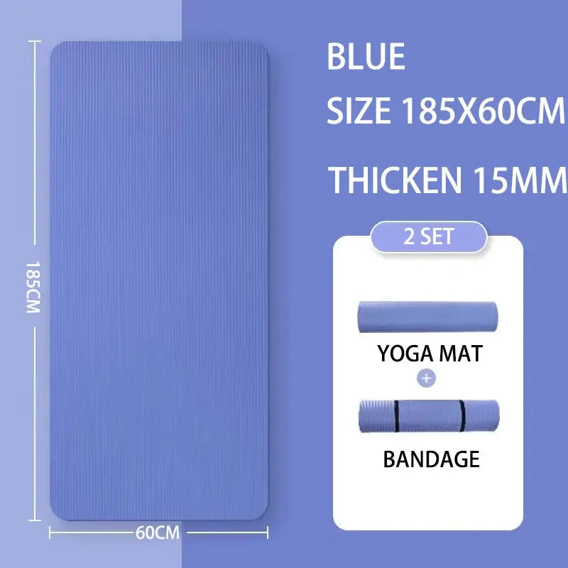15MM//20MM Thick Non-slip Yoga Mat High-density Sports Fitness Mat Home Sports Pilates Gymnastics Exercise Gymnastics - SlimmingHut
