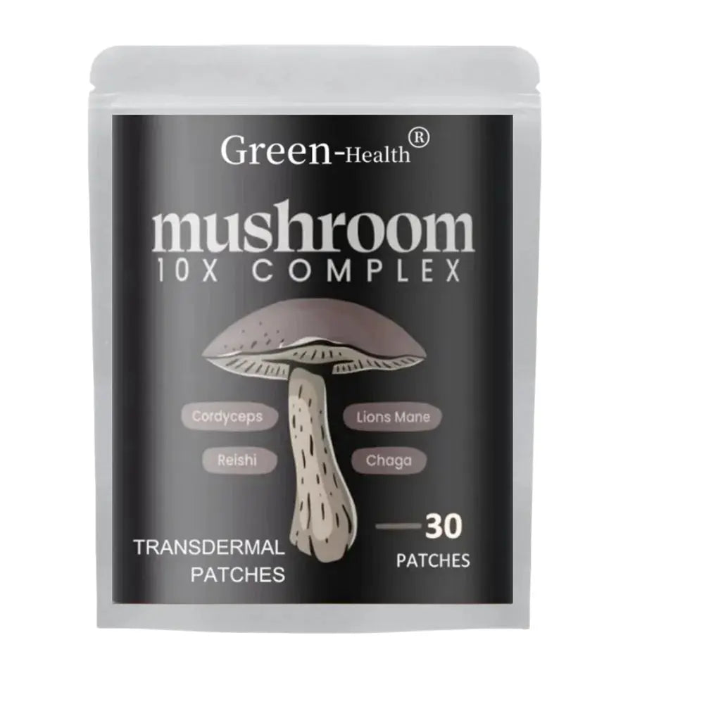 30 Patches 10x Mushroom Complex Transdermal Patches Lions Mane, Cordyceps, Turkey Tail for Immunity, Energy, Mood, Focus - SlimmingHut