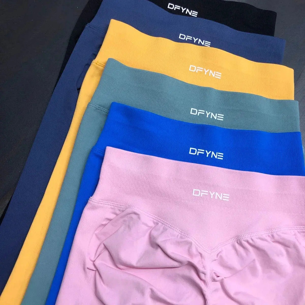 Dfyne Impact Leggings for Women Seamless Yoga Legging Flex Scrunch Bum Gym Legging Low Waistband Fitness Sports Tights SlimmingHut