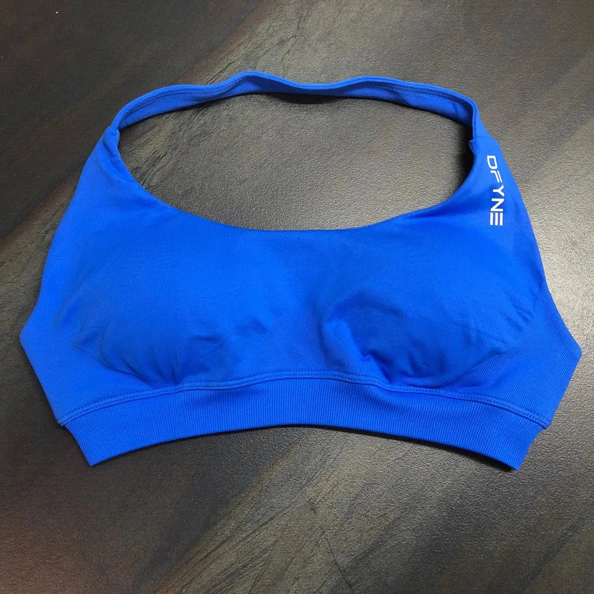 Dfyne Impact Sports Bra for Women Seamless Halter Bra Open Back Yoga Top Bras Medium Support Gym Crop Top Padded Sportswear - SlimmingHut