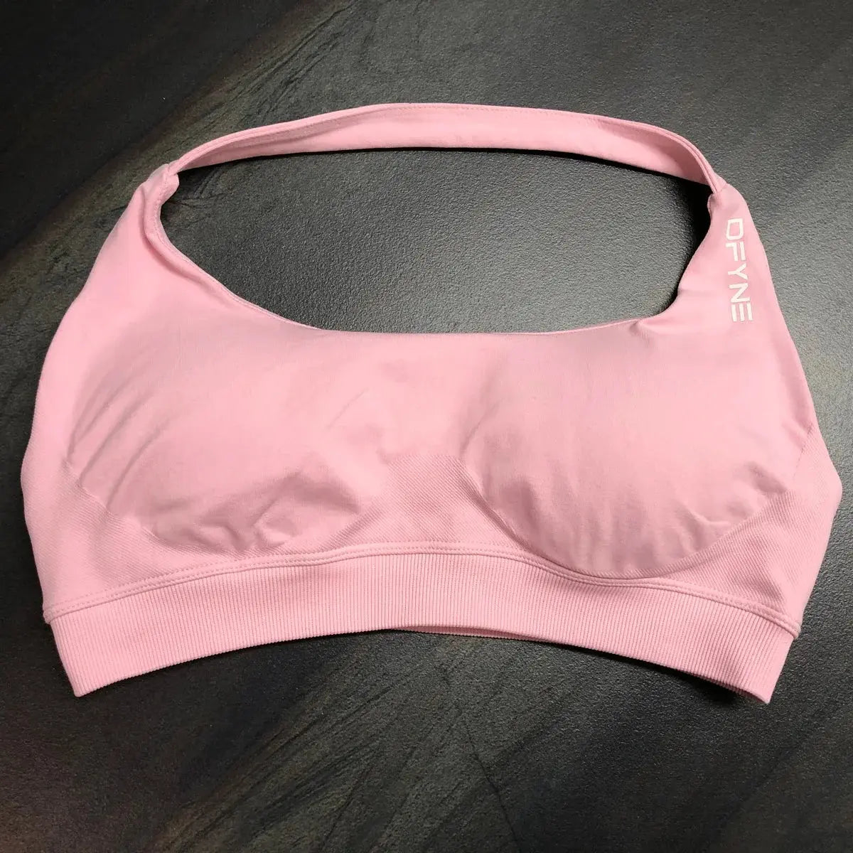 Dfyne Impact Sports Bra for Women Seamless Halter Bra Open Back Yoga Top Bras Medium Support Gym Crop Top Padded Sportswear - SlimmingHut