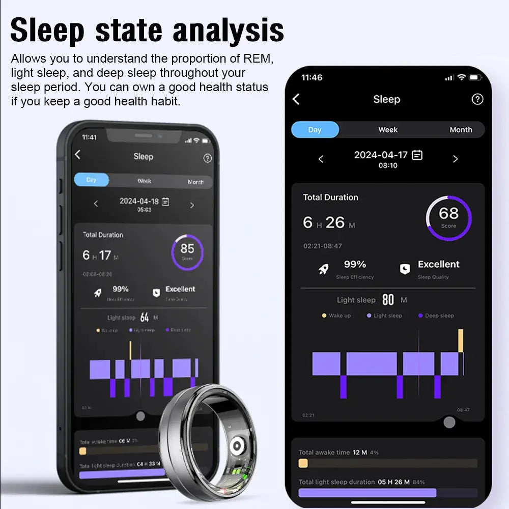 For Xiaomi New Smart Ring Men Women Heart Rate Blood Oxygen Sleep Health Monitor Sport Fitness Tracker Smartring For Android IOS - SlimmingHut