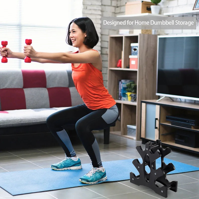 New Dumbbell Rack Stand 3 Tier Dumbbells Weights Handle Stand Holds 30 Pounds Fitness Gym Equipment Accessories SlimmingHut