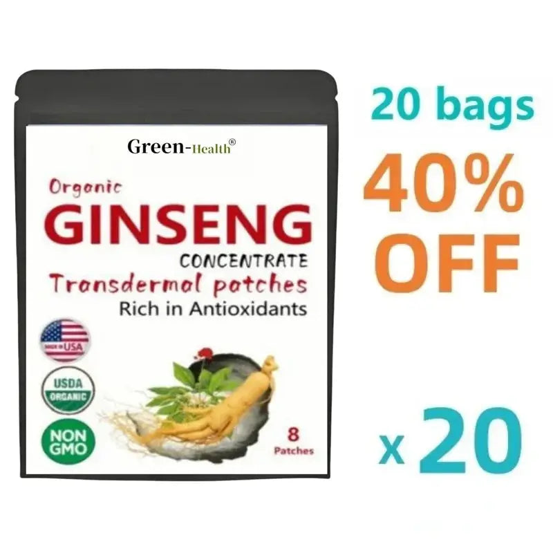 Men's and Women's Korean Red Panax Ginseng with Ginkgo Biloba, 8 Transdermal Patches. High Ginsenosides - SlimmingHut