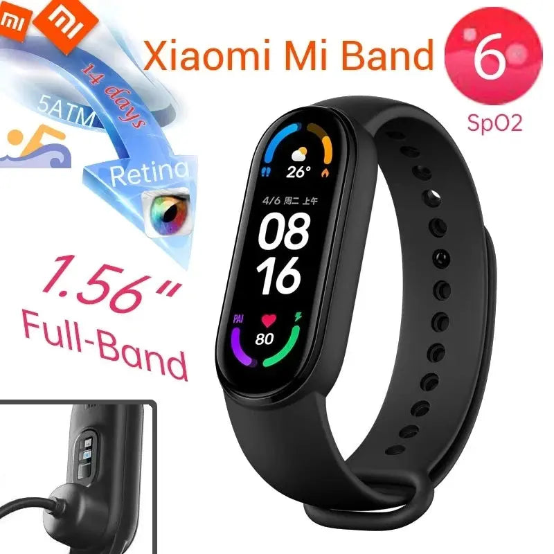 Original Xiaomi Band 6 Intelligent Heart Rate Monitoring Running Counting Sports Tracking Bracelet Version Global - SlimmingHut