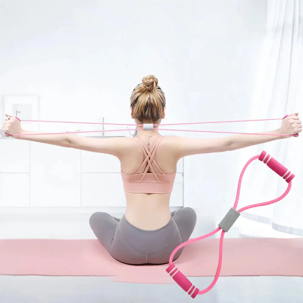 PINJIAN Resistance Bands 8-Shape Gym Yoga Tension Exercise Resistance Rope Strength Training Fitness Tool Portable Fitness Equip - SlimmingHut