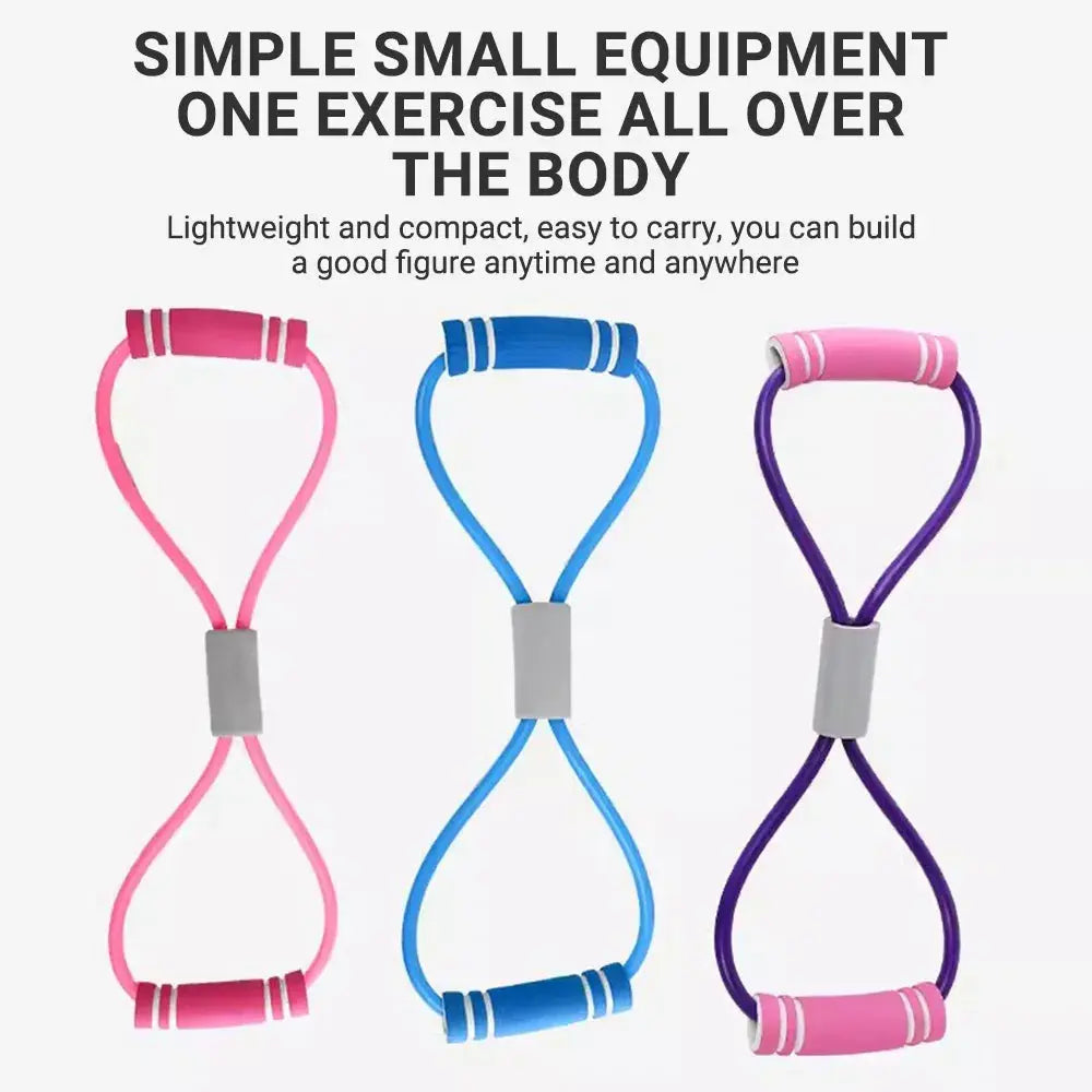 PINJIAN Resistance Bands 8-Shape Gym Yoga Tension Exercise Resistance Rope Strength Training Fitness Tool Portable Fitness Equip - SlimmingHut