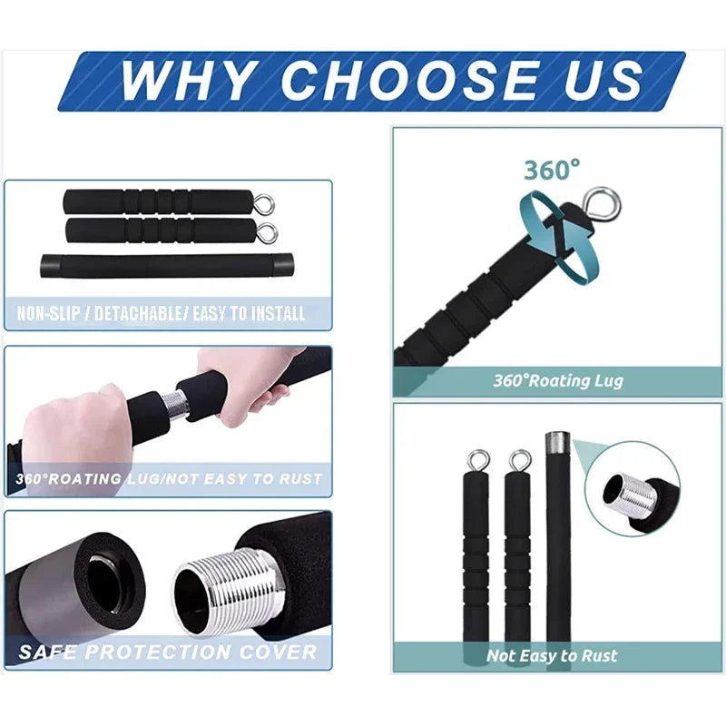Portable Pilates Bar Kit with Resistance Bands Fitness Stick Home Gym Bodybuilding Elastic Bands Workout Bar Fitness Equipment SlimmingHut