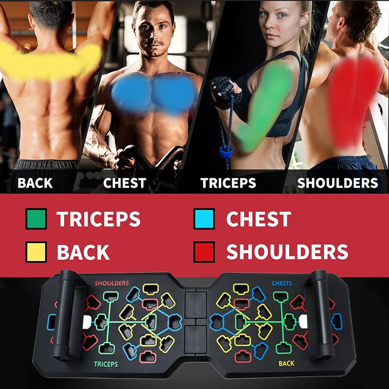 Portable Multifunctional Push-up Board Set With Handles Foldable Fitness Equipment For Chest Abdomen Arms And Back Training SlimmingHut