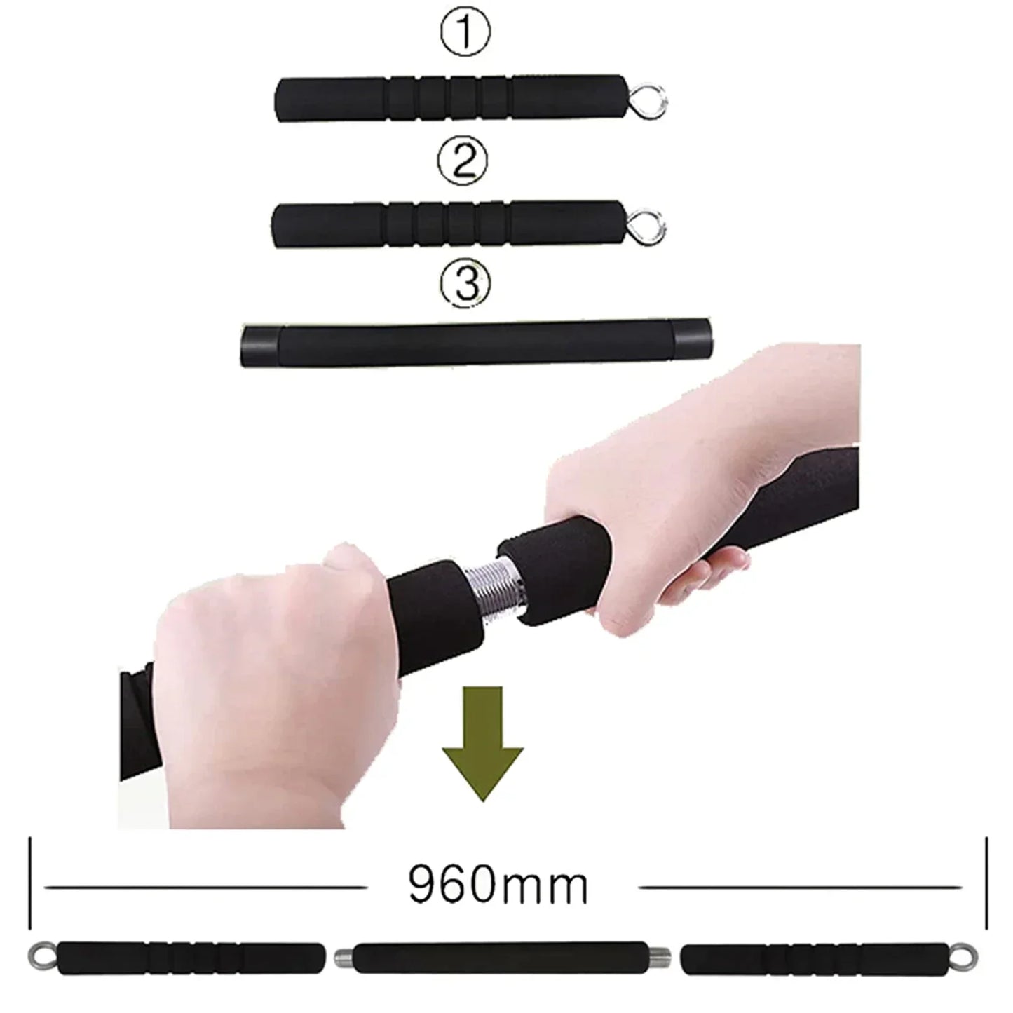 Portable Pilates Bar Kit with Resistance Bands Fitness Stick Home Gym Bodybuilding Elastic Bands Workout Bar Fitness Equipment SlimmingHut