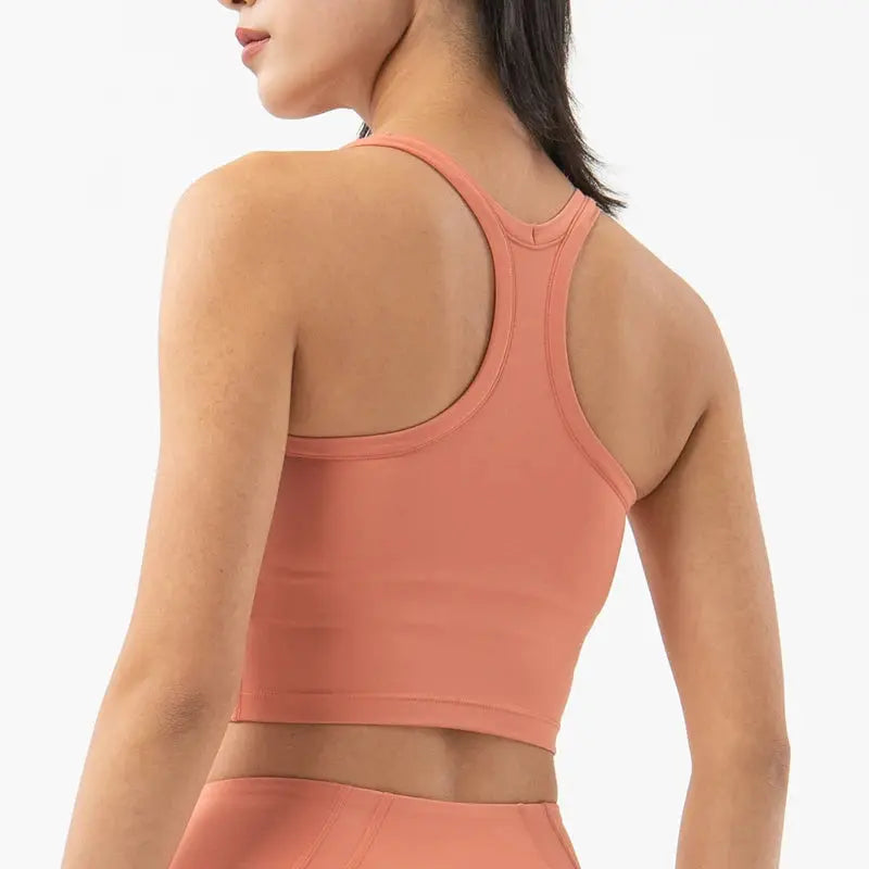 SOISOU Nylon Gym Bra Sports Top Women Yoga Fitness Breathable Underwear Vest Double Layer Support Chest Pad Removable 6 Colors - SlimmingHut