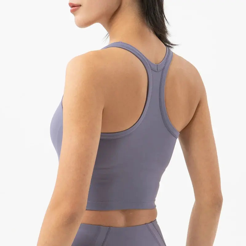 SOISOU Nylon Gym Bra Sports Top Women Yoga Fitness Breathable Underwear Vest Double Layer Support Chest Pad Removable 6 Colors - SlimmingHut