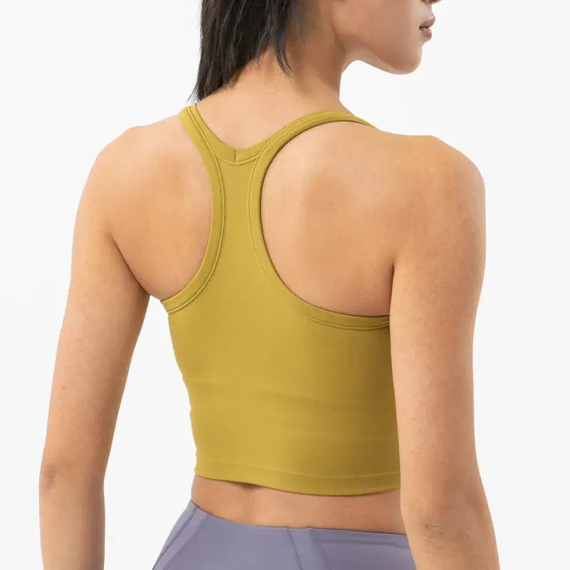 SOISOU Nylon Gym Bra Sports Top Women Yoga Fitness Breathable Underwear Vest Double Layer Support Chest Pad Removable 6 Colors - SlimmingHut