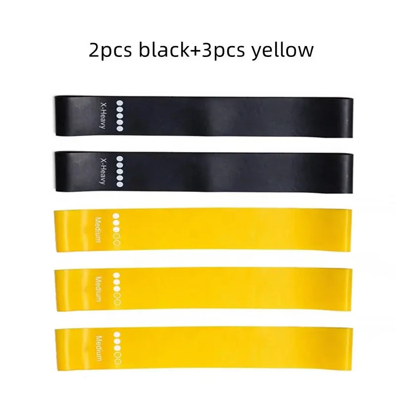 5Pcs/Set Yoga Resistance Rubber Bands Bodybuilding Elastic Bands Pilates Exercise Workout Bands Expander Belt Fitness Equipment - SlimmingHut