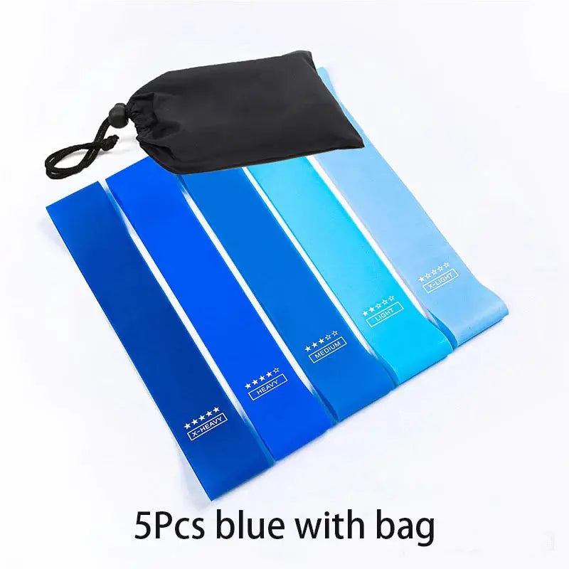 5Pcs/Set Yoga Resistance Rubber Bands Bodybuilding Elastic Bands Pilates Exercise Workout Bands Expander Belt Fitness Equipment - SlimmingHut