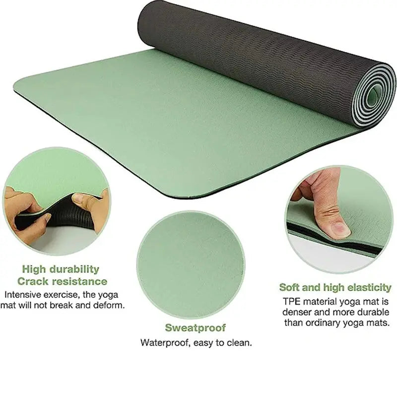 Thick two-color, non-slippery TPE yoga mat, high quality movement for fitness fitness in the home of the tasteless Pad180 * 57cm SlimmingHut