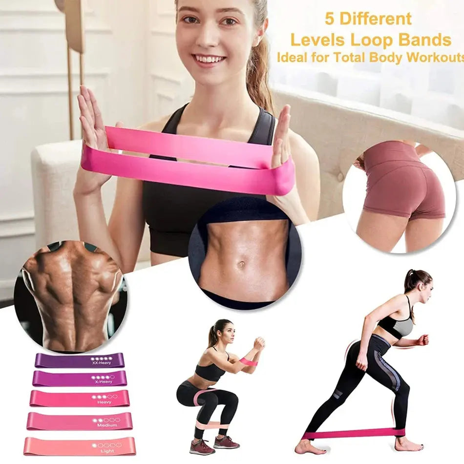 WOSWEIR Elastic Resistance Bands Yoga Training Gym Fitness Gum Pull Up Assist Rubber Band Crossfit Exercise Workout Equipment SlimmingHut