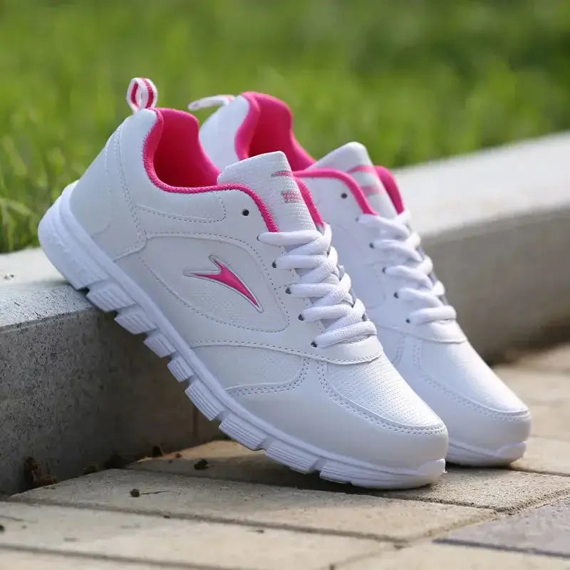 White Sports Woman's Shoes Flat Lady 2024 Sneakers Women Trainers Shoe Ladies Sport Mesh Sneakers Flat Lightweight Soft Footwear - SlimmingHut