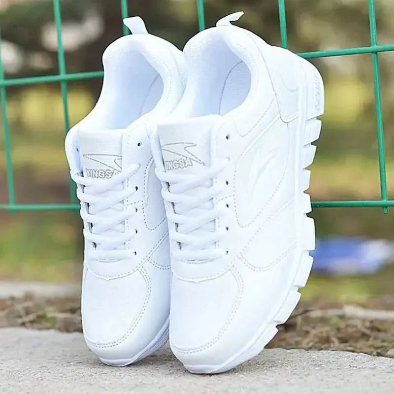 White Sports Woman's Shoes Flat Lady 2024 Sneakers Women Trainers Shoe Ladies Sport Mesh Sneakers Flat Lightweight Soft Footwear SlimmingHut