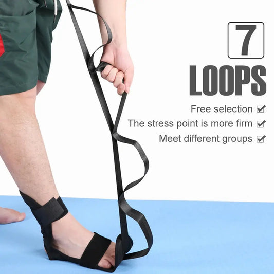 148cm Yoga Leg Ankle Brace Support Training Stretching Belt Stroke Hemiplegia Rehabilitation Strap Correction Braces Yoga Belt SlimmingHut