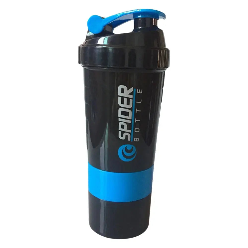 500ML/16oz Shaker Bottle Leak-proof Workout Shake Cup with Mixer Gym Sports Shaker Water Bottle with Pill & Supplement Storage - SlimmingHut