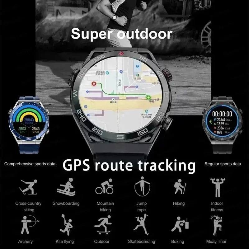 2024 New NFC Smart watch Men HD Bluetooth Call Custom Dial GPS Tracker Motion Fitness Waterproof Watches For Xiaomi Huawei IOS - SlimmingHut