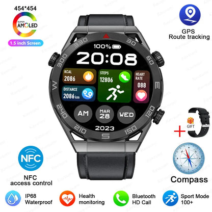 2024 New NFC Smart watch Men HD Bluetooth Call Custom Dial GPS Tracker Motion Fitness Waterproof Watches For Xiaomi Huawei IOS - SlimmingHut