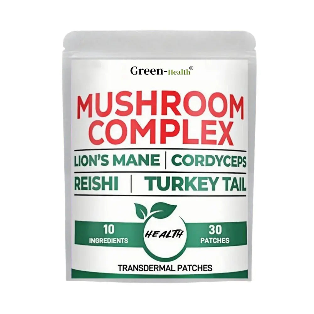30 Patches 10 In1 Lions Mane Complex Transdermal Patches - Blended With Cordyceps Sinensis, Reishi Mushroom Turkey Tail Mushroom - SlimmingHut
