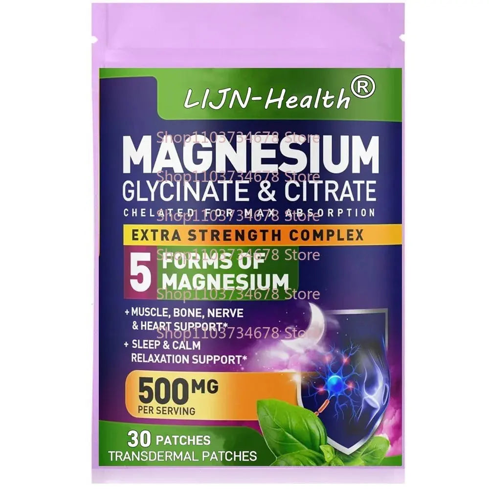 30 Patches Magnesium Complex Transdermal Patches for Muscle, Nerve, Heart - SlimmingHut