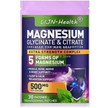 30 Patches Magnesium Complex Transdermal Patches for Muscle, Nerve, Heart - SlimmingHut
