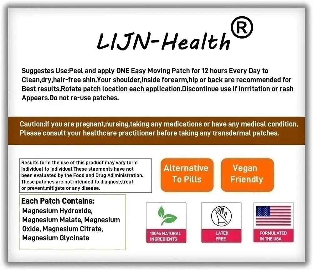 30 Patches Magnesium Complex Transdermal Patches for Muscle, Nerve, Heart SlimmingHut