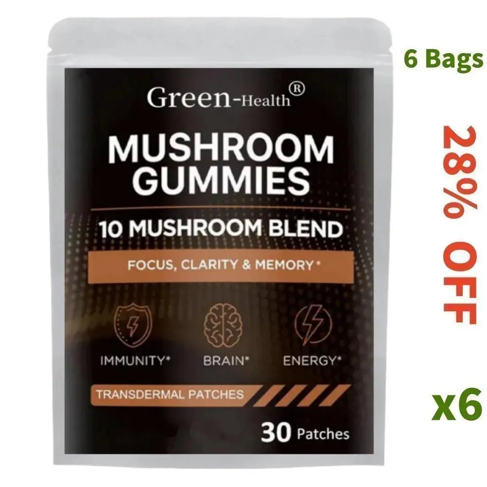 30 Patches Mushroom Complex Transdermal Patches Brain Booster, Immune Support, Energy For Men & Women - SlimmingHut