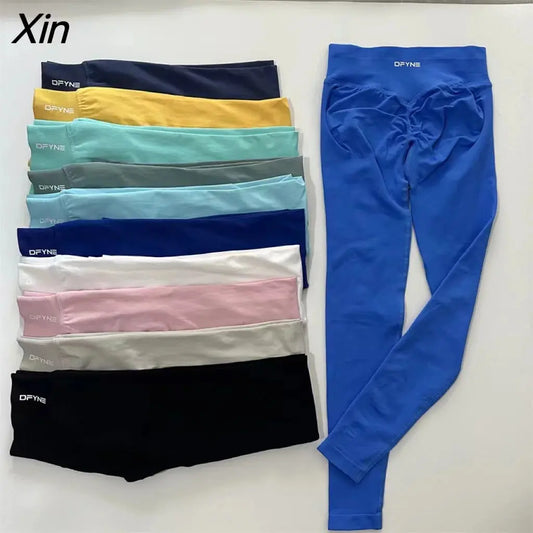 Dfyne Impact Leggings for Women Seamless Yoga Legging Flex Scrunch Bum Gym Legging Low Waistband Fitness Sports Tights SlimmingHut