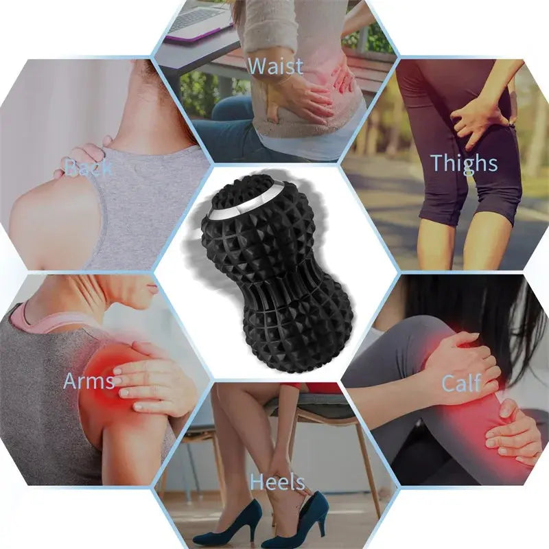 Electric Massage Peanut Ball 4-Speed Vibrating USB Rechargeable Sport Yoga Foam Roller Muscle Relaxation Small Fitness Equipment - SlimmingHut
