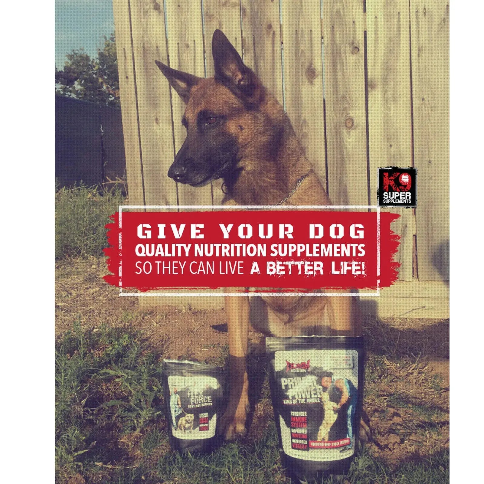 K9 Super Pet Nutrition Primal Power Muscle Growth Vitality, Ultimate Canine Supplement for Dog Sports Working Puppy Adult Senior SlimmingHut