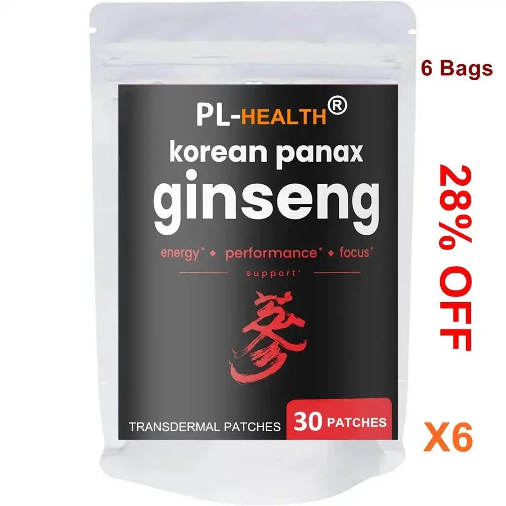 Korean Korean Red Ginseng Root Transdermal Patches for Energy, Focus, Performance, Vitality & Immune 30 Patches - SlimmingHut