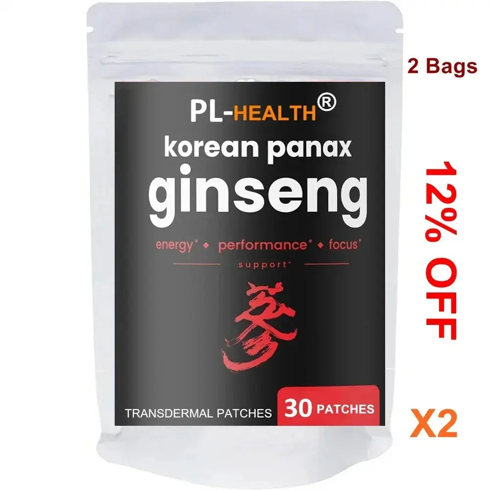 Korean Korean Red Ginseng Root Transdermal Patches for Energy, Focus, Performance, Vitality & Immune 30 Patches - SlimmingHut