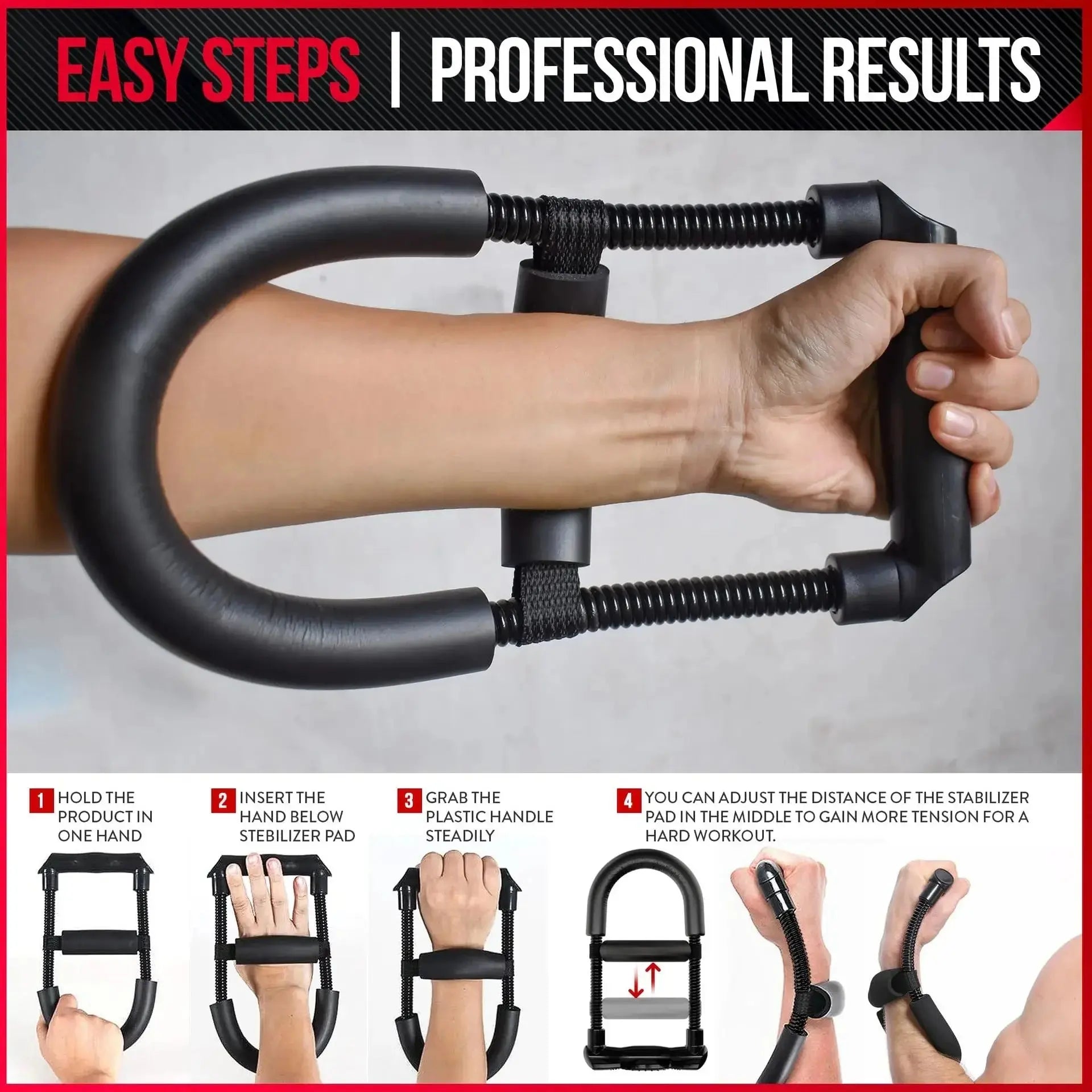Power Wrists and Strength Exerciser Forearm Strengthener Adjustable Hand Grips Fitness Workout Arm Training Equipment SlimmingHut