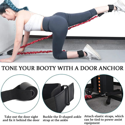 Booty Resistance Band Glute Cord Cable Machine Ankle Kickback Strap for Legs Abs Hip Workouts Gym Home Workout Fitness Equipment SlimmingHut