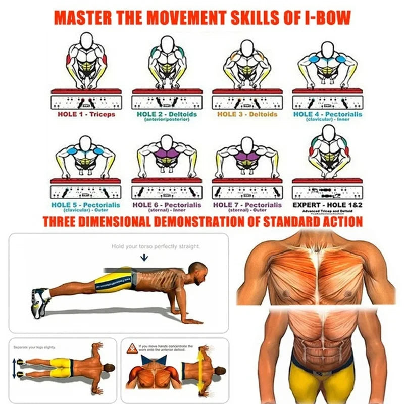 Portable Multifunctional Push-up Board Set With Handles Foldable Fitness Equipment For Chest Abdomen Arms And Back Training SlimmingHut