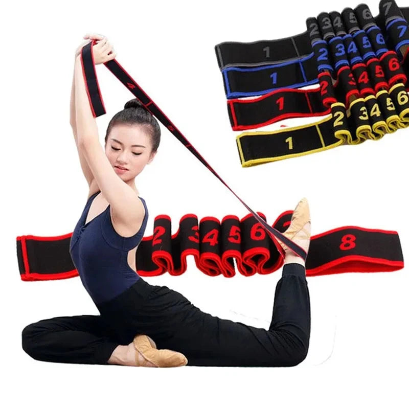Yoga Stretch Resistance Bands Adult High Elasticity Multi-Segment Belt Yoga Assisted Stretching Belt Yoga Fitness Products SlimmingHut