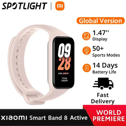 [World Premiere]New Xiaomi Mi Band 8 Active Global Version 1.47" Display 50+ Fitness Modes Heart Rate SpO2 Monitoring Smart band - SlimmingHut