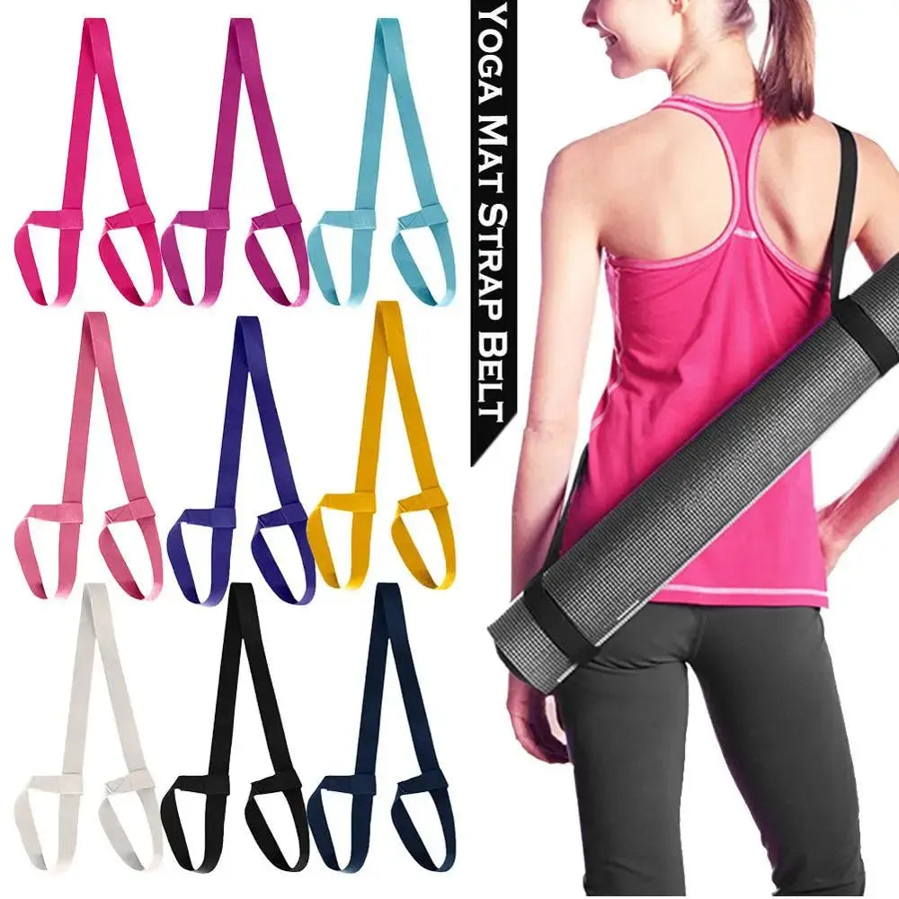 Yoga Mat Strap Belt Shoulder Carry Belt Adjustable Sports Sling Exercise Stretch Fitness Elastic Yoga Belt Yoga Equipment SlimmingHut